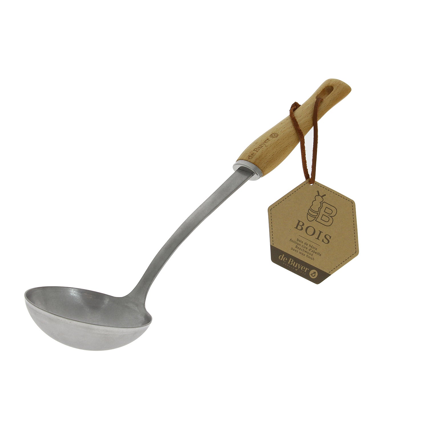 De Buyer Schöpflöffel B Bois aus Edelstahl & Holz, 33,5 cm