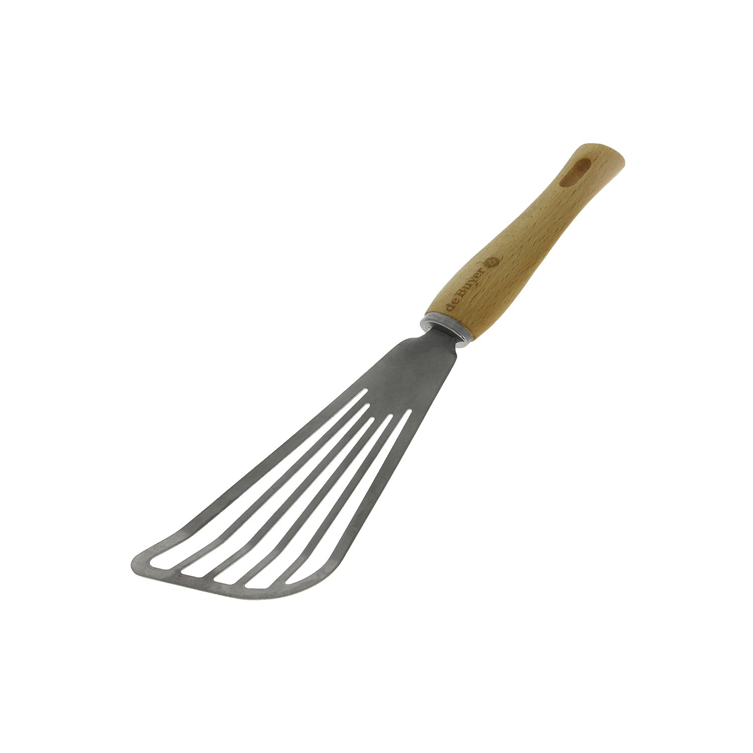 De Buyer Pfannenwender lang B Bois aus Edelstahl & Holz, 30 cm