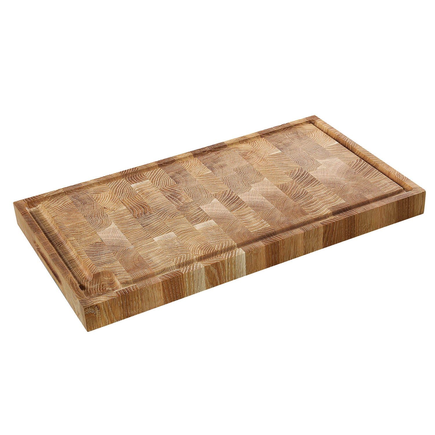 Hackblock mit Saftrinne aus Eiche Stirnholz 54 x 30 x 4 cm von Zassenhaus