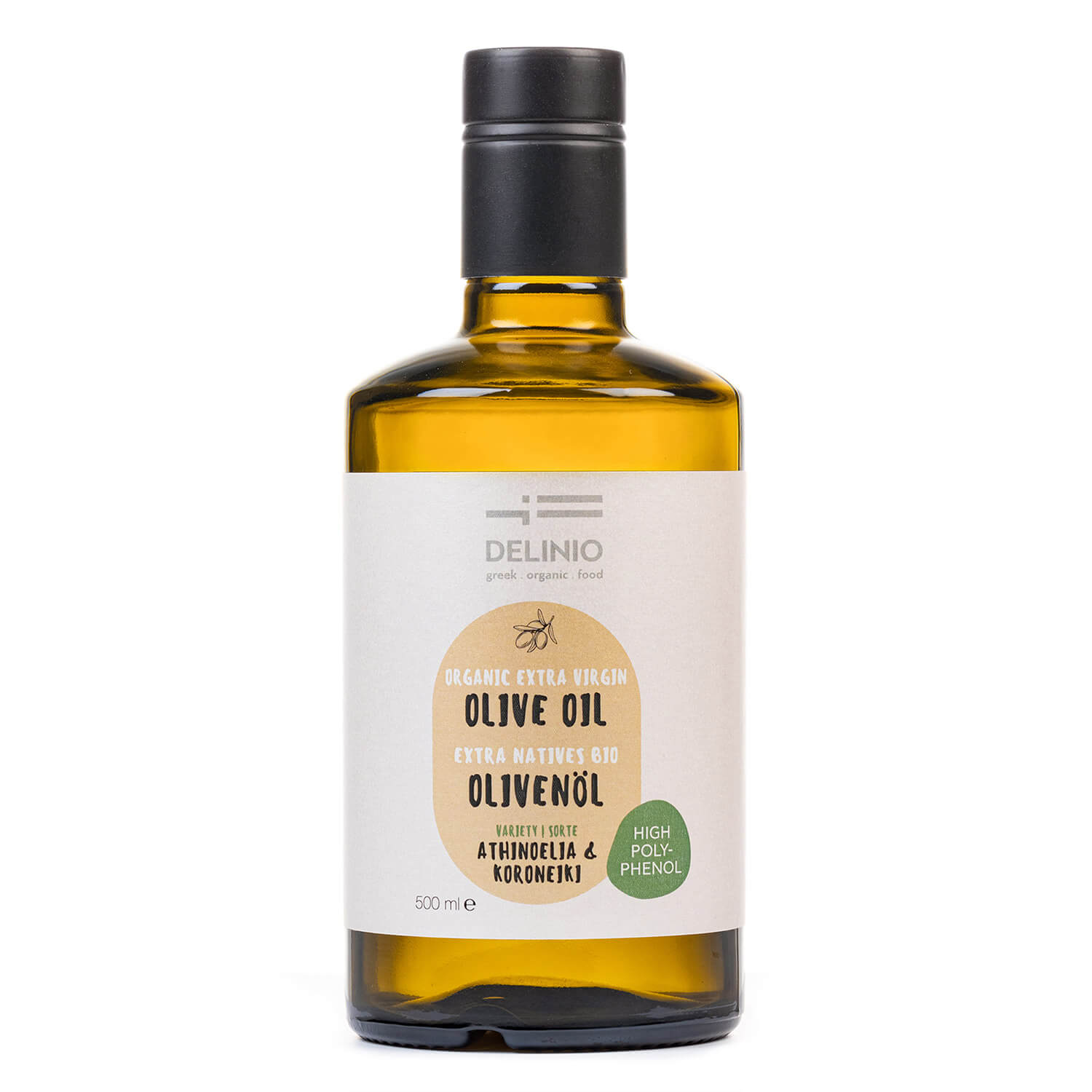 Athinoelia / Koroneiki Premium Natives Olivenöl extra Bio aus Griechenland von DELINIO, 500 ml