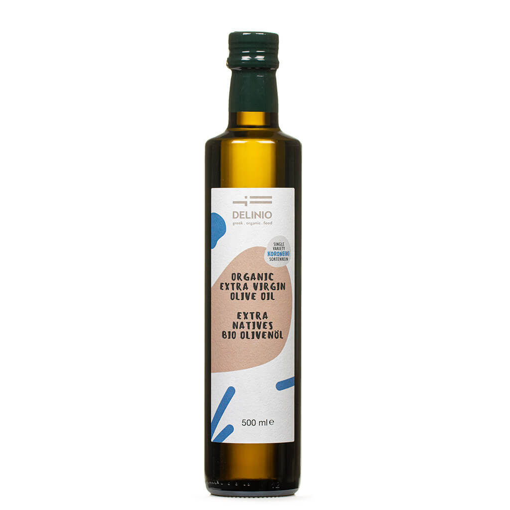 Koroneiki Extra Natives Olivenöl Bio aus Griechenland von DELINIO, 500 ml