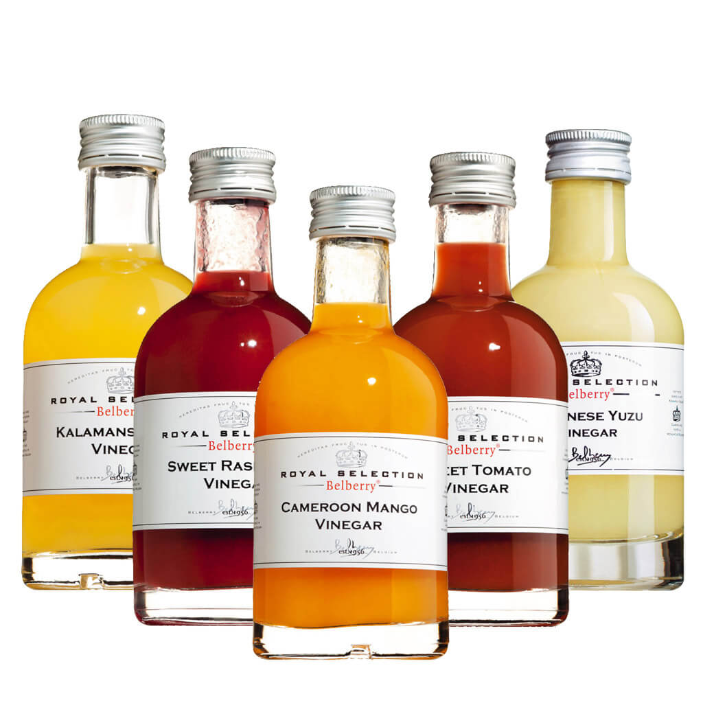 5er Fruchtessig Probierpaket von Belberry, 5 x 200 ml